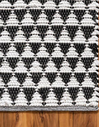 Unique Loom Chindi Jute Collection Area Rug (1' 2" x 6' 1" Table Runner, White Black)