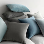 MIULEE 26x26 Inch Euro Sham Velvet Pillow Covers, Set of 2 Large Square Decorative Pillows -Dark Grey Super Soft for King Bed, Sofa, Couch, Accent Chairs with Hidden Zipper