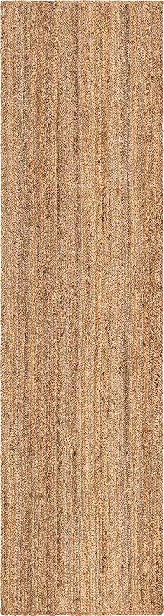 Unique Loom Braided Jute Collection Area Rug - Dhaka (2' 7" x 10' Runner, Natural)