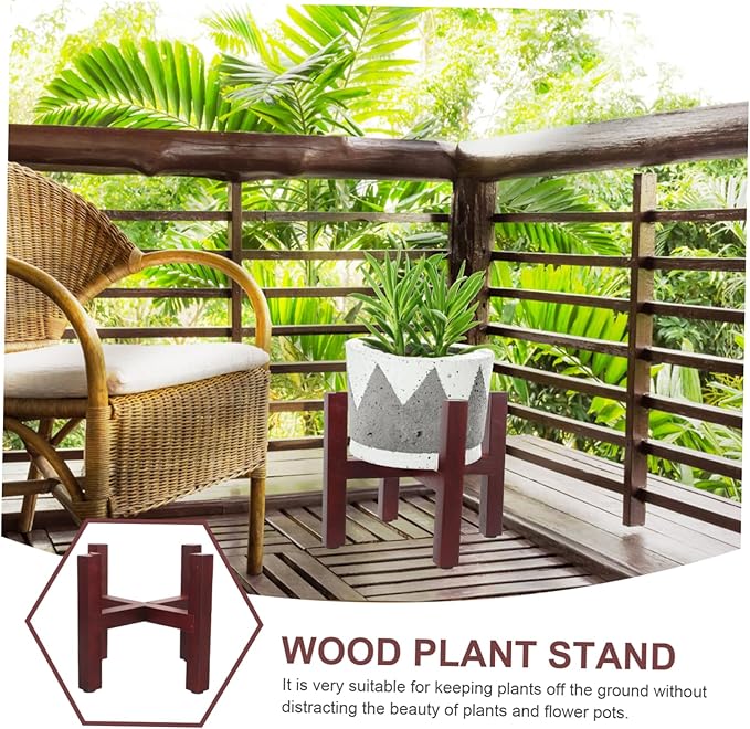 Wooden Flowerpot Stand Plant Stand Boho Decor Solid Wood Pot Rack for Display