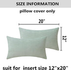 Home Brilliant Sage Green Lumbar Spring Pillow Cover Corduroy Plush Velvet Oblong Decorative Rectangle Pillowcases for Bed Couch Sofa St Patricks Day Decor, Set of 2, 12 x 20 inches(30x50cm), Mint