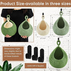 Honeydak Boho Decor Hanging Wall Baskets for Kitchen 3 Pack Teardrop Baskets with Hooks Storage Fruit Onion Vegetable Potato for Home 3 Sizes
