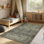 Machine Washable Throw Rugs for Entryway: Door Mat Indoor Entrance 4x6 Rug Boho Small Area Rug Non-Slip Low Pile Kitchen Rug for Front Door Indoor Entrance Entry Kids Room