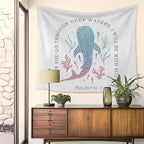HUGANE Whale Shark Christian Tapestry, Isaiah 43:2 Bible Verse Tapestry Wall Hanging, Religious Bible Scripture Wall Blanket Backdrop Decor for Home Bedroom Living Room, 50x60 Inch,Color-A