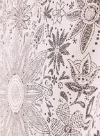 Neasow Bohemian Tapestry Wall Hanging, Beige White Floral Tapestry with Dotted Daisy Medallion Print Bedroom Boho Hippie Home Decor, 60×60 inches