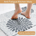 MAYHMYO Kitchen Mats for Floor - Kitchen Anti Fatigue Mat Set of 2 - Non Slip Cushioned Rugs for Standing