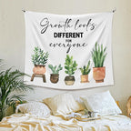 XLDLIOO Mental Health Gifts, Mental Health Plant Classroom Tapestry, Growth Looks Different for Everyone Tapestry Hanging for Bedroom, Inspirational Tapestries Wall Decor for Classroom Therapy Office Room 60x50in