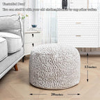 Asuprui Pouf Ottoman Unstuffed Ottoman Foot Rest No Filler Soft Fur Foot Stool 20x20x12 Inches Fuzzy Chair Floor Pouf Chair with Storage for Living Room Bedroom Snow Coffee