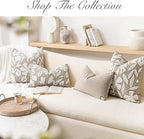 BlissBlush 12x20 Lumbar Pillow Cover, Rectangular Taupe Decorative Throw Pillowcase for Couch Sofa, Embroidered Velvet Farmhouse Accent Cushion (Cover Only)