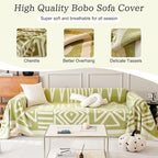 ROOMLIFE Boho Couch Cover for 3 Cushion Couch L Shape Sofa Covers for Sectional Sofa Reversible Silpcover for Dogs Washable Chenille Furniture Protector for Living Room,91"x118"