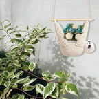 Macrame Plant Hanger Crochet Sloth Hanging Planter Sloth Gifts,5 Inch Animal Wall Hanging Plant Holder for Plant Sloth Lovers, Home Decor Indoor Outdoor Plants Succulent Gifts