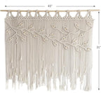 Youngeast Macrame Wall Hanging Woven Tapestry Bedroom Curtain Leaf Shape Living Room Curtains Wall Decor