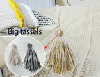 Chenille and Cotton Long Pillow for Bed, Striped Textured Boho Lumbar Throw Pillow Cover 14x36, Neutral Accent Decorative Extra Long Body Pillow Case for Couch, Sofa, Bedroom, Yellow