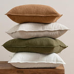 MIULEE Brown Linen Pillow Covers Pack of 4 Decorative Natural Solid Throw Pillow Covers Soft Accent Boho Farmhouse Couch Pillowcases Modern Spring Home Decors for Living Room Bed Sofa 18x18 Inch