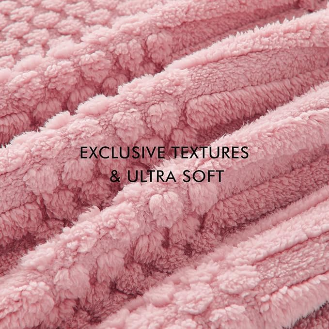 lifein Throw Blanket for Couch-Pink Boho Throw Blanket, Soft Fleece Plush Lightweight Blankets&Throws for Spring, Fuzzy Decorative Blankets for Livingroom Bed Sofa Chair (50x60, Pink)
