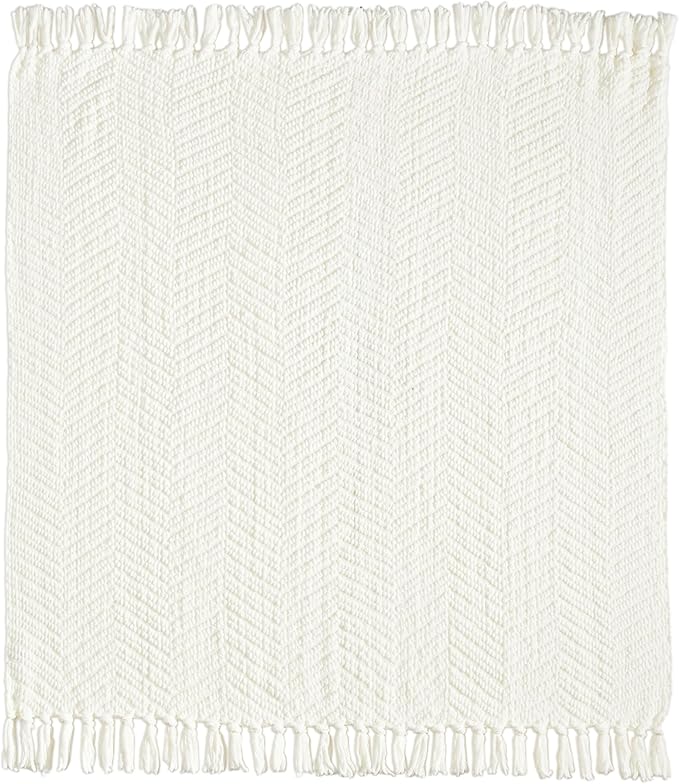 CREVENT 50"X60" Farmhouse Breathable Soft Chenille Knitted Textured Throw Blanket for Couch Chair Bed, Boho Home Decor for Living Room (Ivory)
