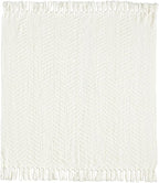 CREVENT 50"X60" Farmhouse Breathable Soft Chenille Knitted Textured Throw Blanket for Couch Chair Bed, Boho Home Decor for Living Room (Ivory)