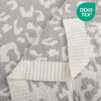 NEXHOME PRO Leopard Soft Blanket Twin Size, Fuzzy Throw Blanket for Couch Bed Sofa Picnic, Knit Blankets for Women Gifts Grey 60 x 80 inches