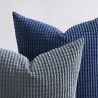 Topfinel Navy Throw Pillows Covers for Couch-18" x 18" Set of 4-Multi Marine/Dusty/Grey/Blue Combo-Fluffy Corduroy Kids Washable Decorative Cushion Case