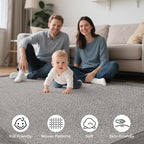 Washable Runner Rug 3x5 Jute Like Entryway Indoor Runner Mat Rugs Non Slip, Woven Soft Farmhouse Area Boho Floor Carpet for Hallway Kitchen Laundry Hall Backdoor Bedroom Living Room, Grey