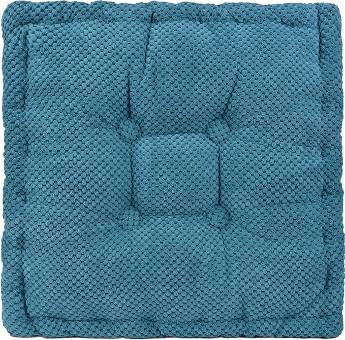 ChezMax Floor Pillow & Cushion, Large Meditation Chair Cushions, Thick Square Seat Pad, Soft Tufted Seating Pouf for Indoor/Outdoor Yoga Bench Rocking Chair Room Tatami Sofa, Royal Blue 20"x20"