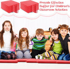 Suzile 12 Pcs 12'' Square Floor Cushions for Kids Classroom Flexible Floor Seating Elementary with Handles Classroom Carpet Cushions for Adults Toddlers Daycare Preschool School(Red)