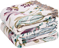 Boho Throw Blanket for Couch Sofa Chair Cotton Spring Blankets for Bedroom Living Room All Season Lightweight Reversible Floral Embroidery Throws 50"x60"