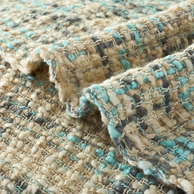 Multi-Color Blue Grey Cable Woven Throw Blanket for Couch,60"X80" Boho Style Textured Blankets for Home Decor,Super Soft Warm Cozy Chunky Blanket with Decorative Tassels for Bed