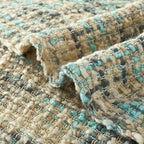 Multi-Color Blue Grey Cable Woven Throw Blanket for Couch,60"X80" Boho Style Textured Blankets for Home Decor,Super Soft Warm Cozy Chunky Blanket with Decorative Tassels for Bed