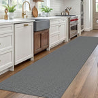 EARTHALL Woven Runner Rug 3x10 Ft Washable Runners for Hallways Long Non Slip Rubber Backed Kitchen Runner Braided Indoor Floor Carpet Runners for Entryway, Hallway, Kitchen, Dark Gray