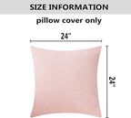 Home Brilliant 24x24 Pillow Covers Decorative Lined Linen Euro Sham Blush Pink Cushion Case for Floor, 60 x 60 cm, Baby Pink