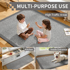 Front Door Mat 2'x3', Jute Like Non-Slip Indoor Mat Entrance, Woven Washable Doormat for Front Indoor Entryway, Grey