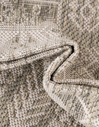 Rugs.com Outdoor Aztec Collection Rug – 13 Ft Round Light Gray Flatweave-Pile Rug Perfect for Kitchens, Dining Rooms