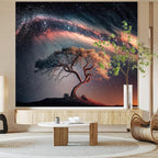 Large Space Galaxy Tree of Life Tapestry for Bedroom Aesthetics, Black Starry Sky Night Star Posters Tapestries, Nature Landscape Blackdrop Wall Hanging for Men Dorm Living Room Decor 60 X 79 Inches
