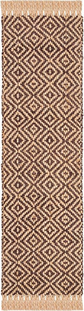 SAFAVIEH Natural Fiber Collection Runner Rug - 2'3" x 8', Brown & Natural, Handmade Boho Diamond Tassel Jute, Ideal for High Traffic Areas in Living Room, Bedroom (NF266E)