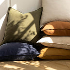Foindtower Pack of 2, Decorative Linen Soild Throw Pillow Covers Soft Accent Cushion Case Boho Farmhouse Pillowcase for Chair Couch Sofa Bedroom Living Room Home Decor 24 x 24 Inch Honey Mustard