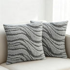 Grey Pillow Covers 20x20 Inches Set of 2,Soft Faux Fur Textured Throw Pillow Covers Boho Geometric Reversible Decorative Pillow Covers Home Decor for Couch Bed Livingroom