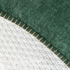 CaliTime Christmas Throw Pillow Covers Decorative 20 X 20 Inches Pack of 2 Cotton Thread Stitching Edges Solid Dyed Soft Chenille Cushion Cases for Couch Sofa Bed Living Room Farmhouse Dark Green