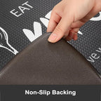 KIMODE Anti Fatigue Kitchen Mats, Farmhouse Kitchen Rugs Sets of 2,Non Slip Waterproof Kitchen Floor Mats,Ergonomic Cushioned Comfort Standing Mat for Home,Laundry,Office,Sink,Desk,Black