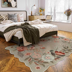 Lahome Floral Washable Rugs for Living Room, 5x7 Area Rugs Soft Non-Slip Stain Resistant Boho Low-Pile Throw Large Carpet for ‎Bedroom Dining Room Office Flore, Brown