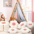 10 Pcs Cute Flower Pillow 15.75 Inch Flower Plush Throw Pillow Aesthetic Decorative Seating Cushion for Spring Back to School First Day of School Sofa Couch Bed Decor(Monochrome,White)