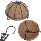 4 Pack Hanging Planter Basket with Coco Coin Liner 8 inch Hanging Flower Pots Outdoor Decorative Round Wire Plant Holder with Chain Metal Hanging Baskets for Plants Outdoor