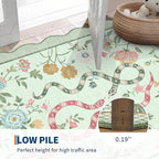 GarveeHome Washable 8x10 Rug for Bedroom Rugs Modern Area Rug Non-Slip Low Pile Dorm Home Carpet Stain-Resistant Flower Rug for Dining Room Kids Room Living Room