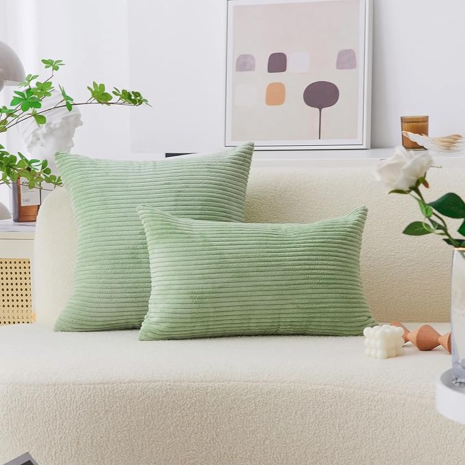 Home Brilliant 16x16 Spring Pillow Covers Set of 2 Small Throw Pillow Covers for Spring Living Room, 40 cm x 40 cm, 16 x 16 Inch, Sage Green