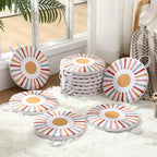 12 Pcs 12 Inches Floor Cushions for Classroom Boho Round Flexible Seating Pads with Handles Bohemian Floor Pillows for Home Daycare Preschool Playroom Reading Corner Yoga and Meditation