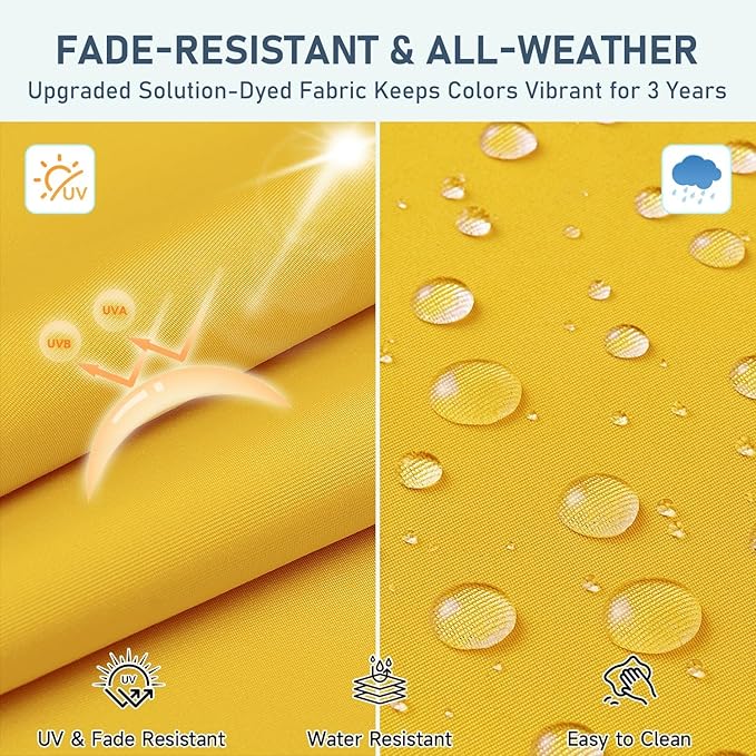 downluxe Outdoor Bench Cushion for Patio Furniture, Water Resistant Tufted Overstuffed Porch Swing Cushions, Thick Outdoor Loveseat Cushions, 44" X 19" X 5", Yellow, Set of 1