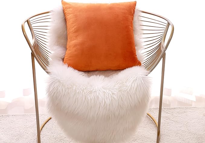 NiNi ALL Decorative Throw Pillow Covers Pack of 2, Halloween Velvet Cushion Case for Couch Bedroom Living Room Outdoor, Pillow Covers 18x18 Inch（45 x 45 cm） Orange