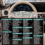 SEG Direct Boho Steering Wheel Cover with Baja Blanket Cloth, Ethnic Style Auto Wheel Cover Made of Coarse Flax, Fits 14 1/2-15 1/4 inches Car Wheel