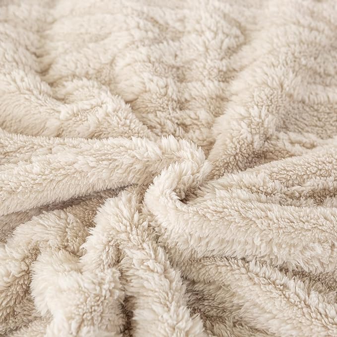 YUSOKI Queen Size Blanket Single Layer,Weight(4.4lb),370GMS-3D Stylish Design for Gift Home Decor (Linen,90"x90")