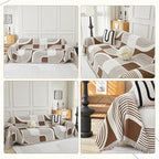 Boho Couch Cover Sofa Covers Washable, Chenille Couch Covers for 3 Cushion Couch Sofa Pet Friendly, Bohemian Sofa Slipcovers for Sectional Sofa, Loveseat, 2 3 4 Seater (71" x 102", Coffee)